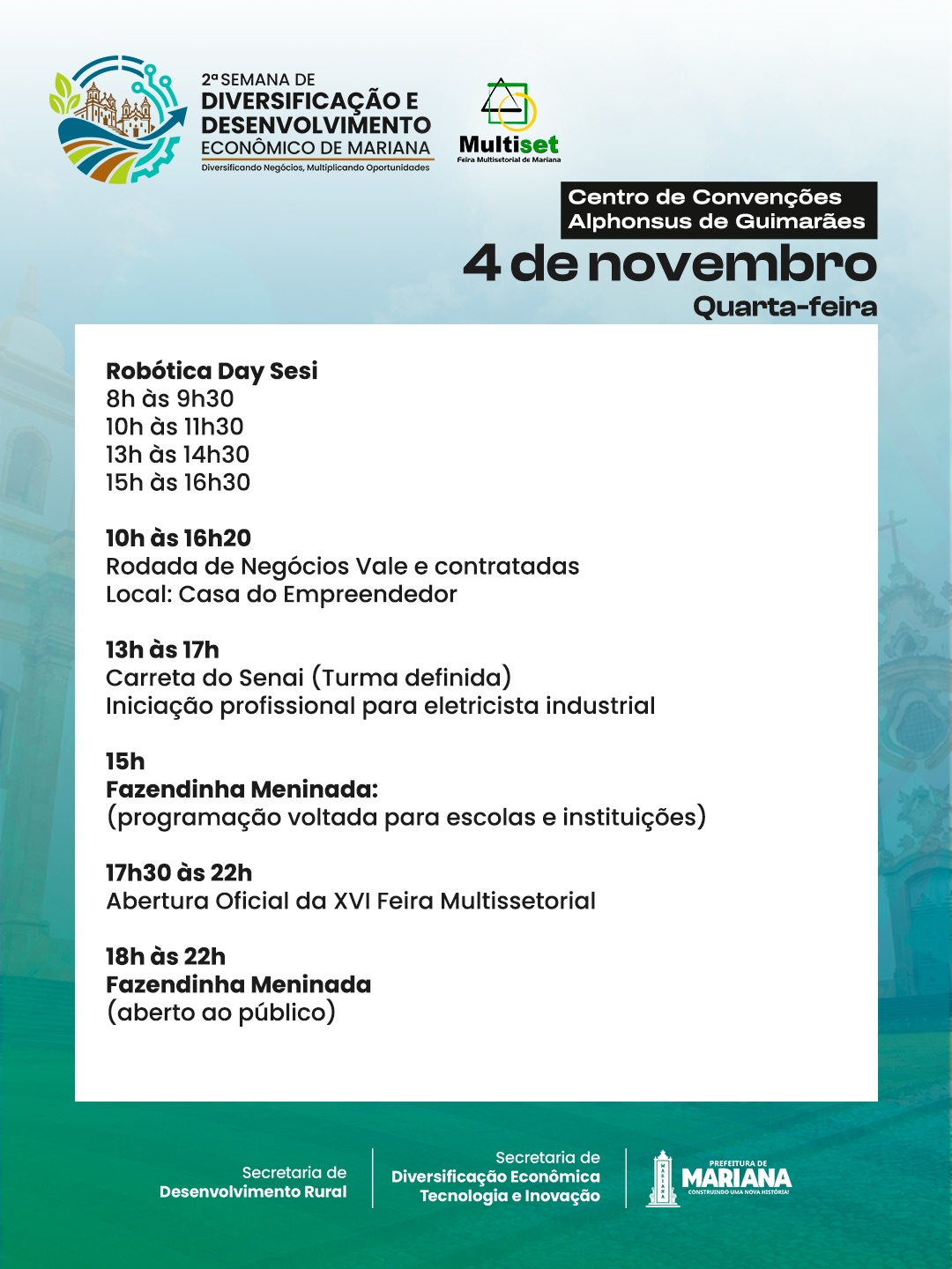 Programação do dia 4