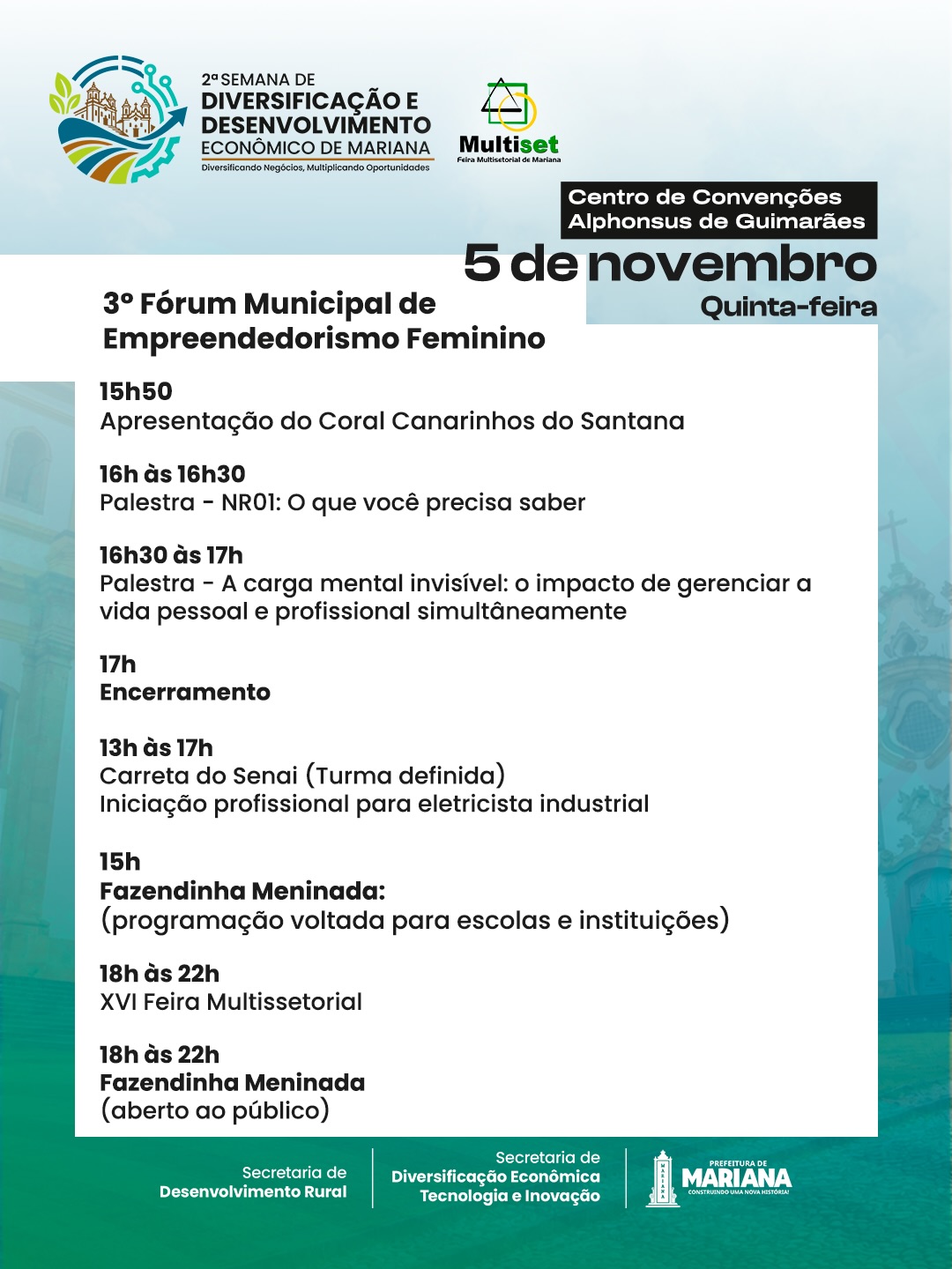 Programação do dia 5
