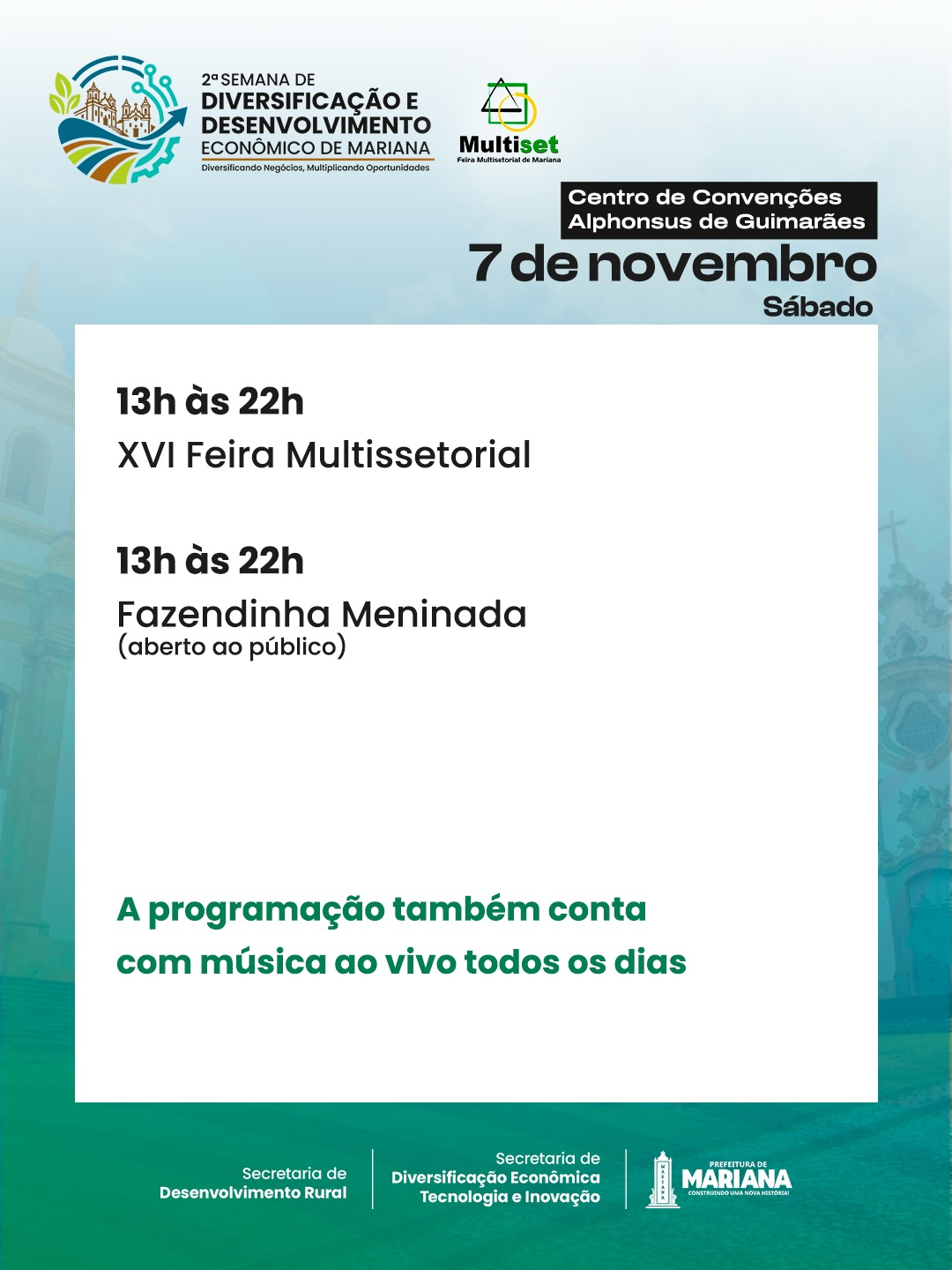 Programação do dia 7